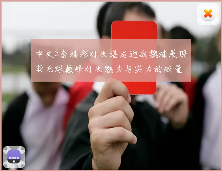 中央5套精彩对决谌龙迎战魏楠展现羽毛球巅峰对决魅力与实力的较量